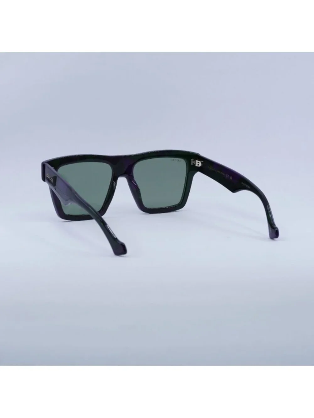 Gucci GG0962S 014 Sunglasses Purple Square Frame, Green Lenses